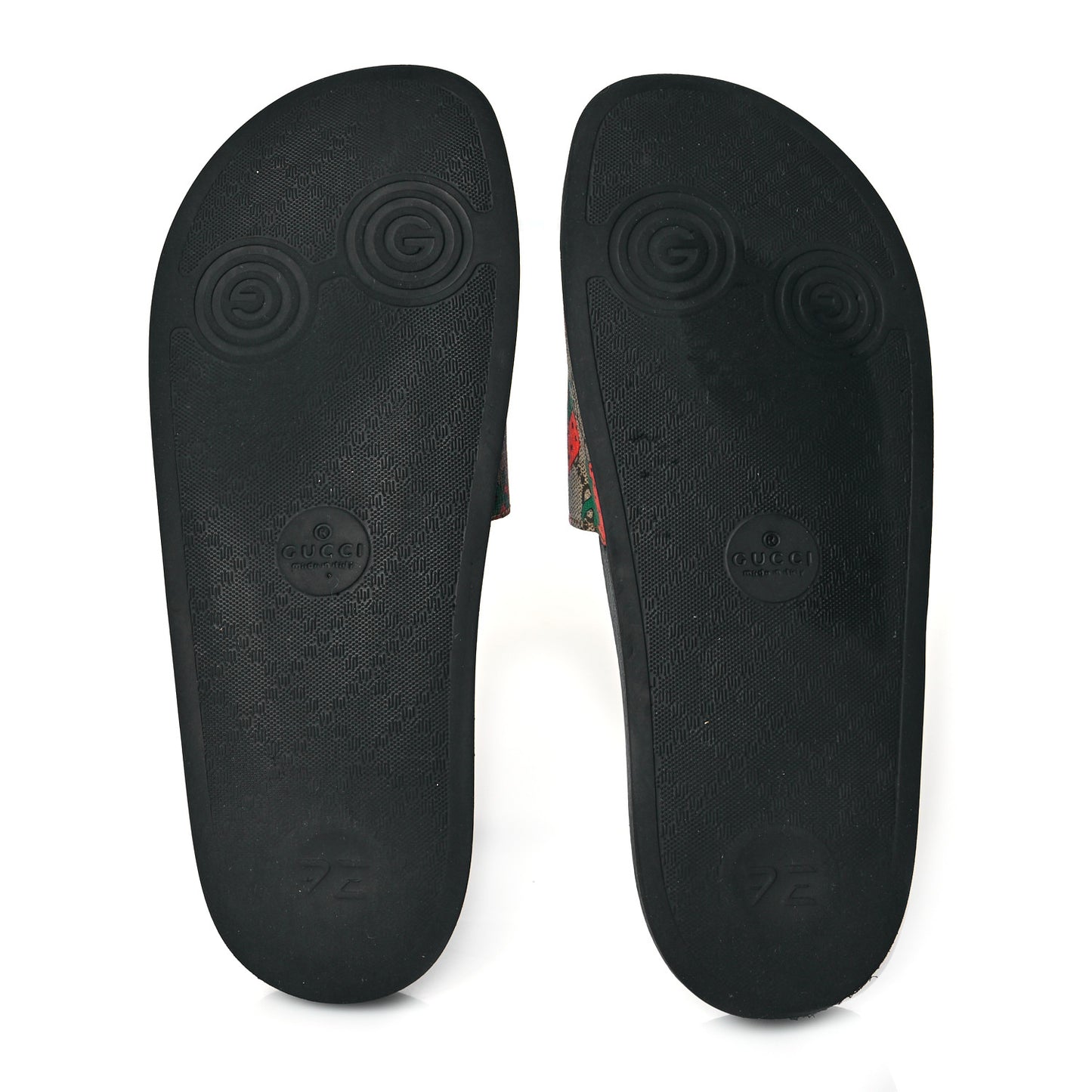 GG Supreme Monogram Strawberry Slide Sandals 41 Beige Multicolor