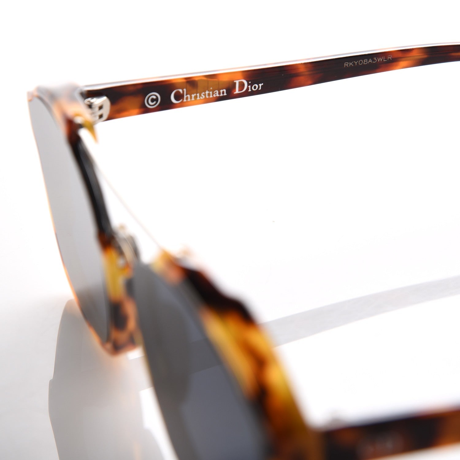 Christian Dior Abstract Square Mirrored Sunglasses Spotted Havana 6 of 7