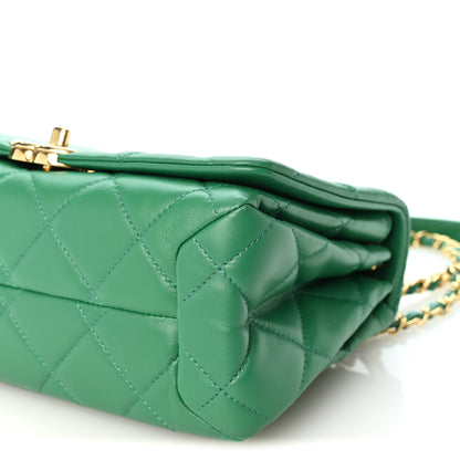 Chanel Lambskin Quilted Medium Color Match Flap Green 10 of 10