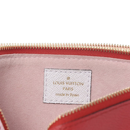 Louis Vuitton Monogram Giant Double Zip Pochette Rouge 5 of 8