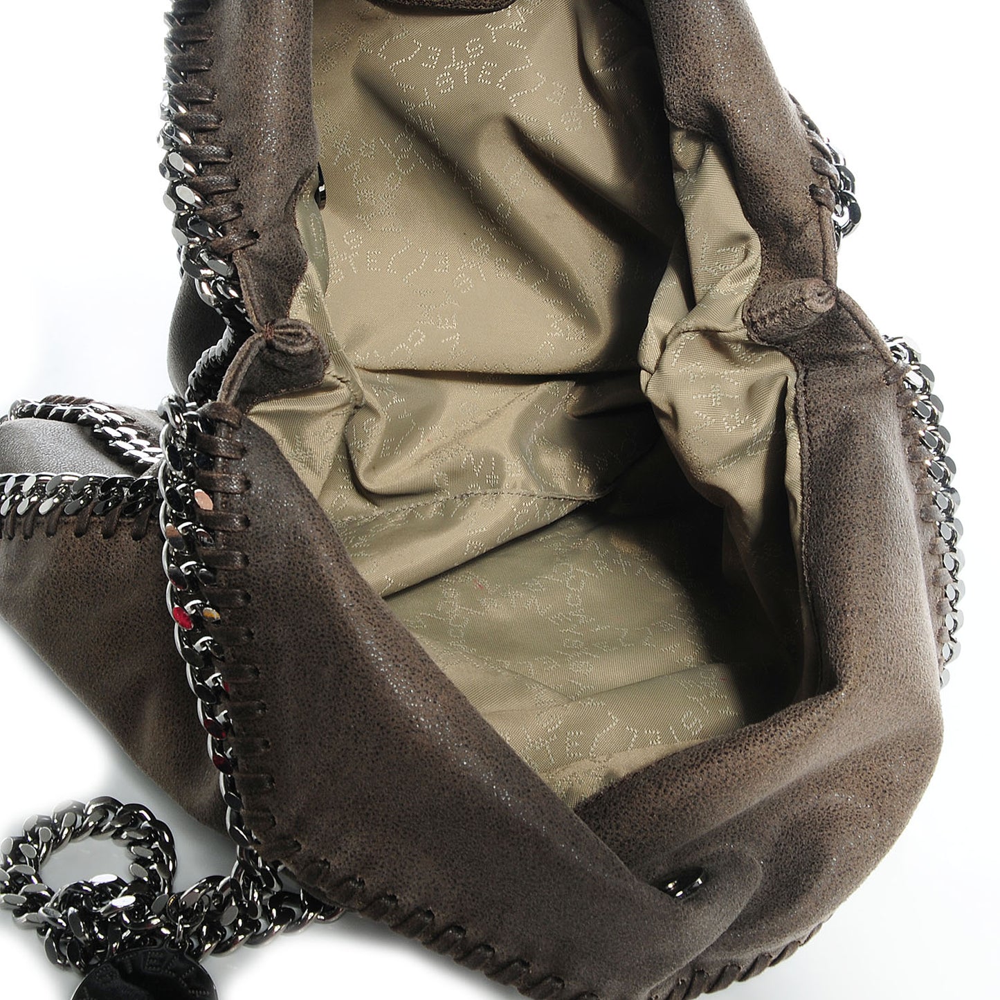 Faux Leather Shaggy Deer Small Falabella Tote Brown
