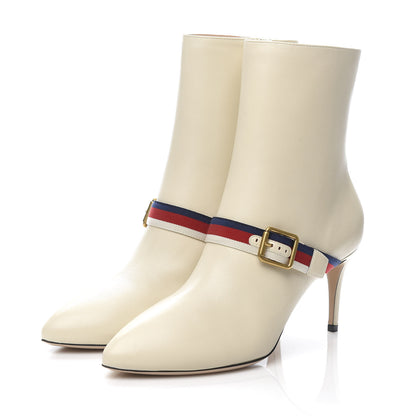 Gucci Nappa Sylvie Ankle Boots 39 Mystic White 3 of 13