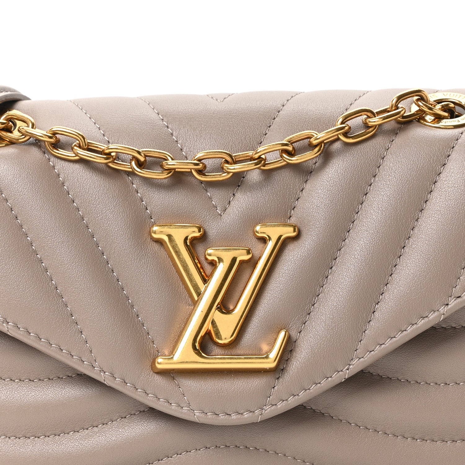 Louis Vuitton Calfskin LV New Wave Chain Bag Taupe 1857214
