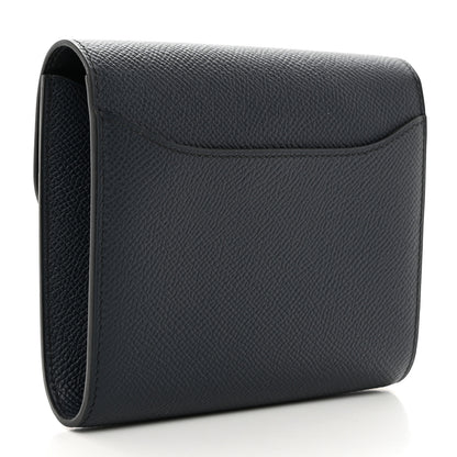 Hermes Epsom Constance Compact Passant Wallet Bleu Indigo 3 of 7