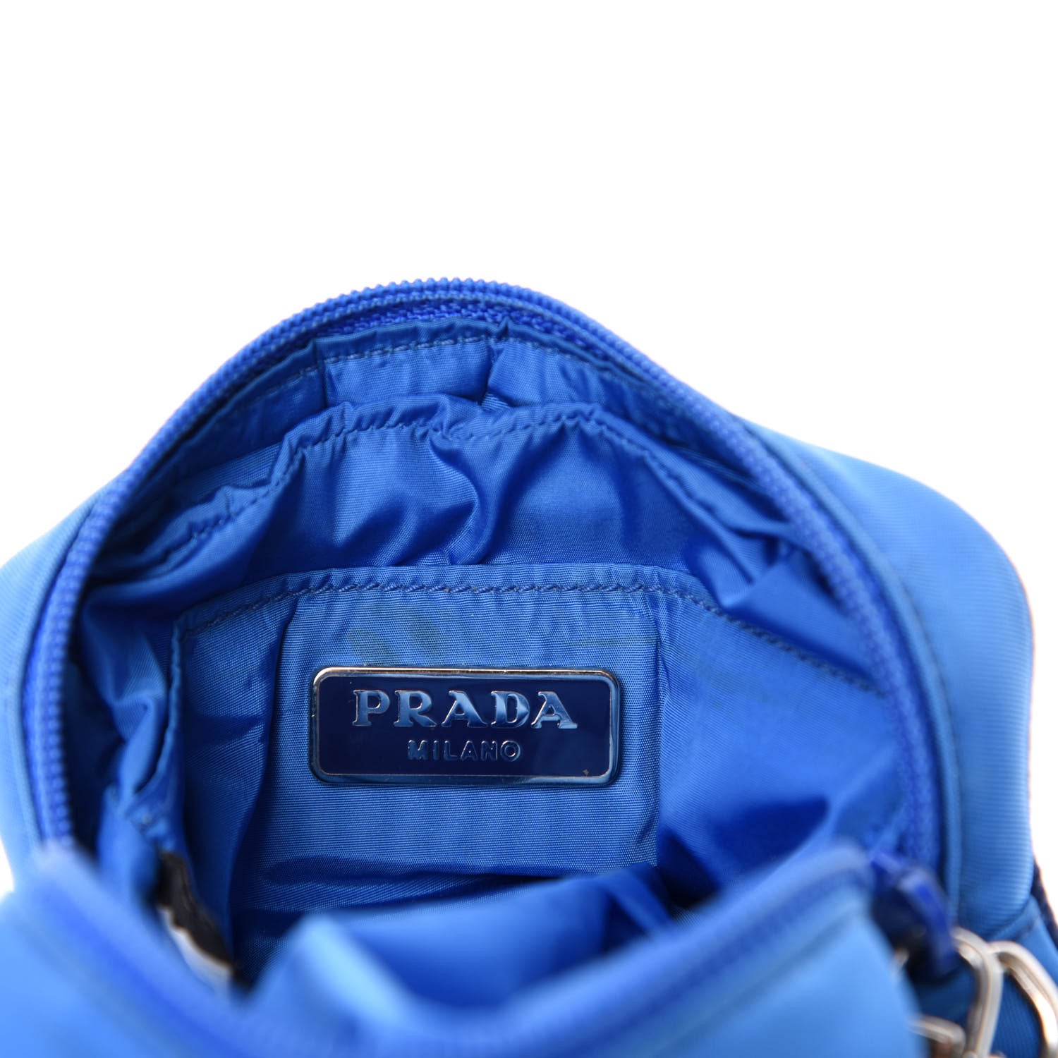 Prada Tessuto Nylon Saffiano Wristlet Azzurro 8 of 11