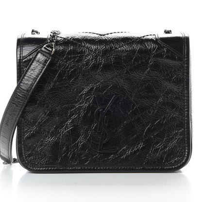 Saint Laurent Crinkled Calfskin Matelasse Monogram Niki Chain Wallet Black 8 of 10