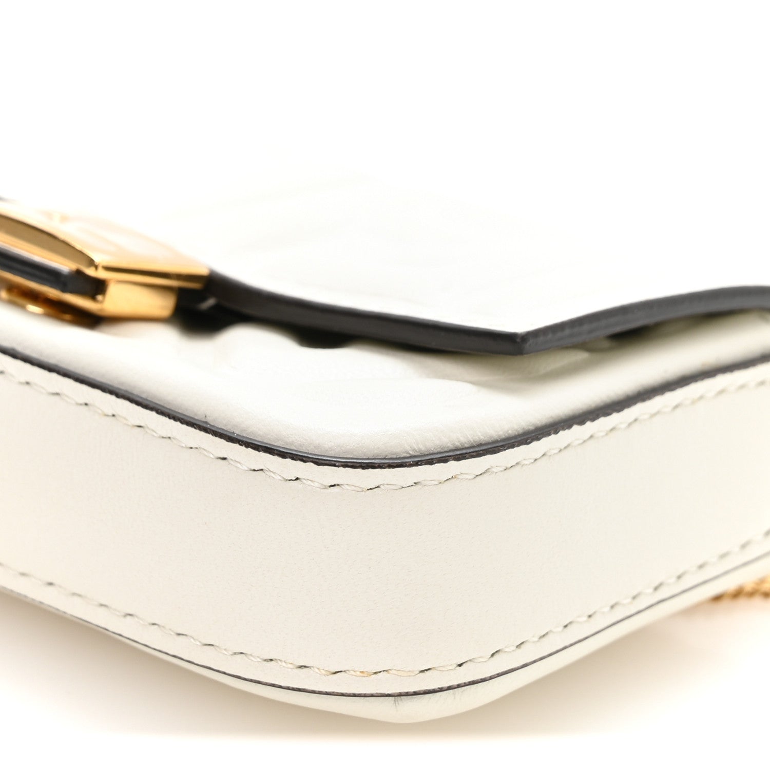 Fendi Nappa Matisse FF Embossed Nano Baguette Charm White 9 of 9