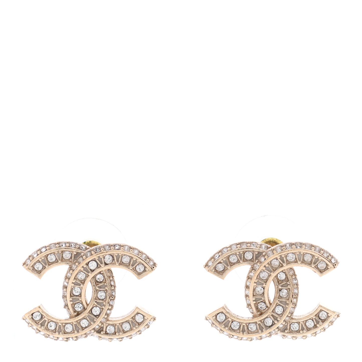 Crystal Timeless CC Earrings Light Gold