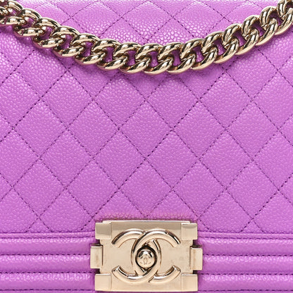 Chanel Caviar Quilted Medium Boy Flap Purple 8 of 10
