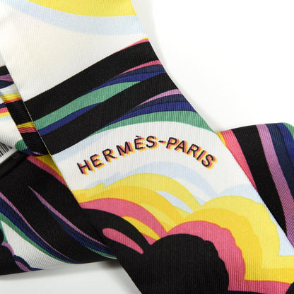 Hermes Silk Brides De Gala Shadow Twilly Black Jaune Multicolor 2 of 4