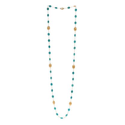 Marco Bicego 18K Yellow Gold Turquoise Siviglia Long Necklace 3 of 6