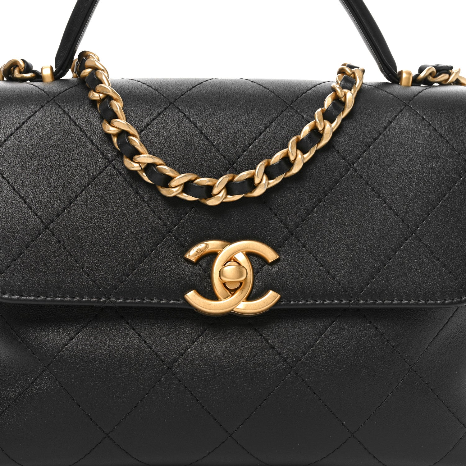 Chanel Calfskin Large Top Handle Flap Black 1775773 – FASHIONPHILE