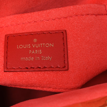 Louis Vuitton Calfskin Nanogram Embossed Clutch Red 6 of 11