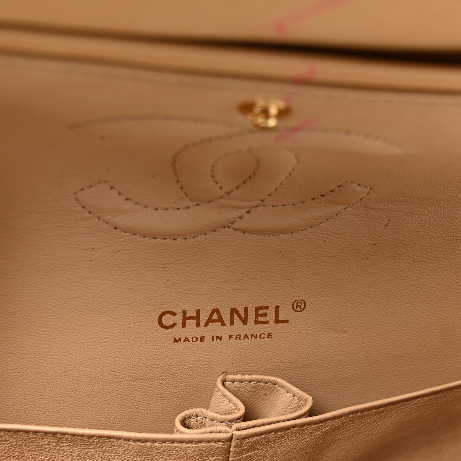 Chanel Caviar Quilted Medium Double Flap Beige 6 of 10