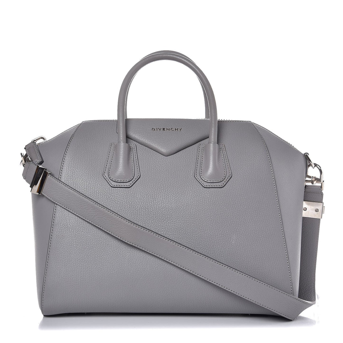 Sugar Goatskin Medium Antigona Pearl Grey