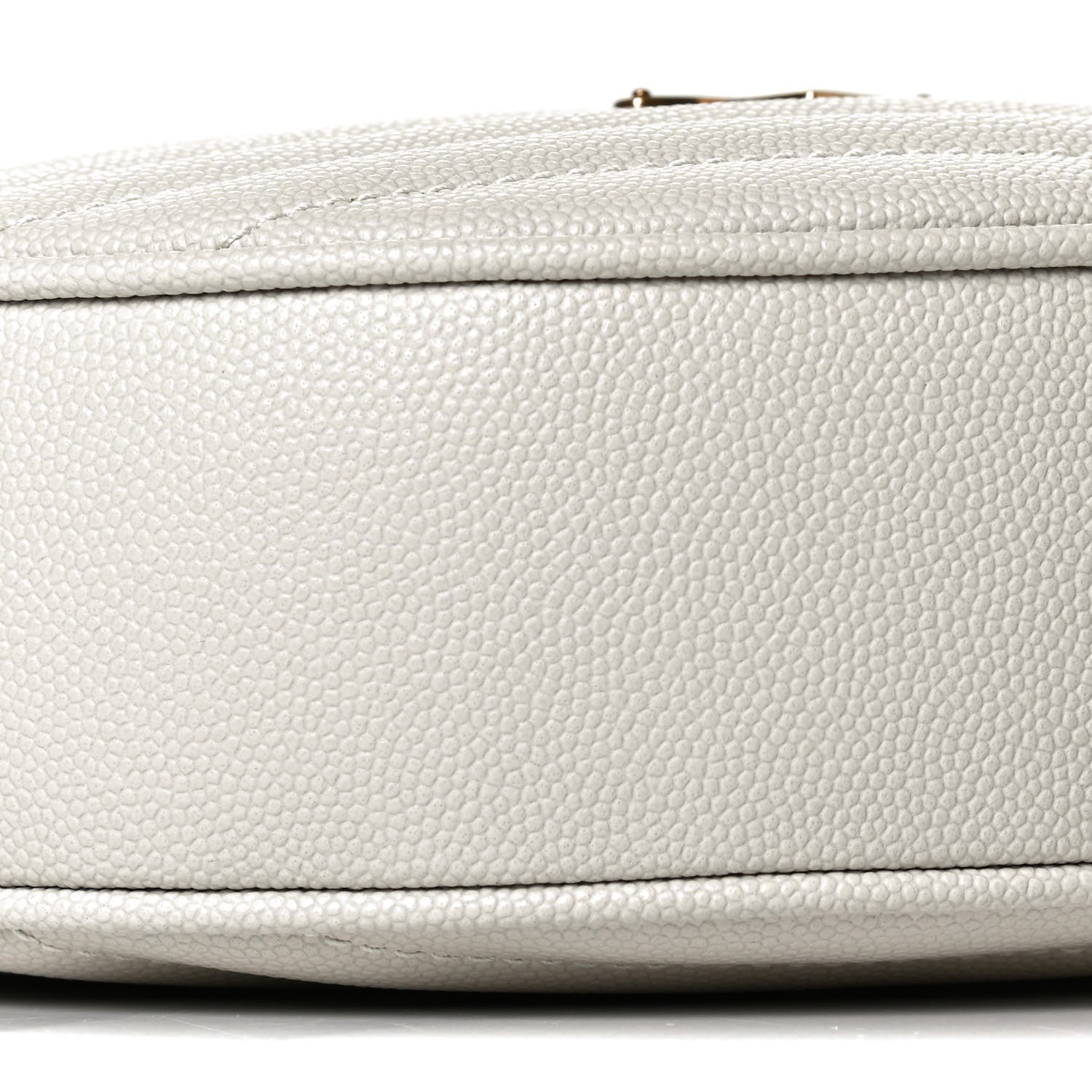 Saint Laurent Grain De Poudre Matelasse Chevron Quilted Round Vinyle Camera Bag Crema Soft 8 of 9