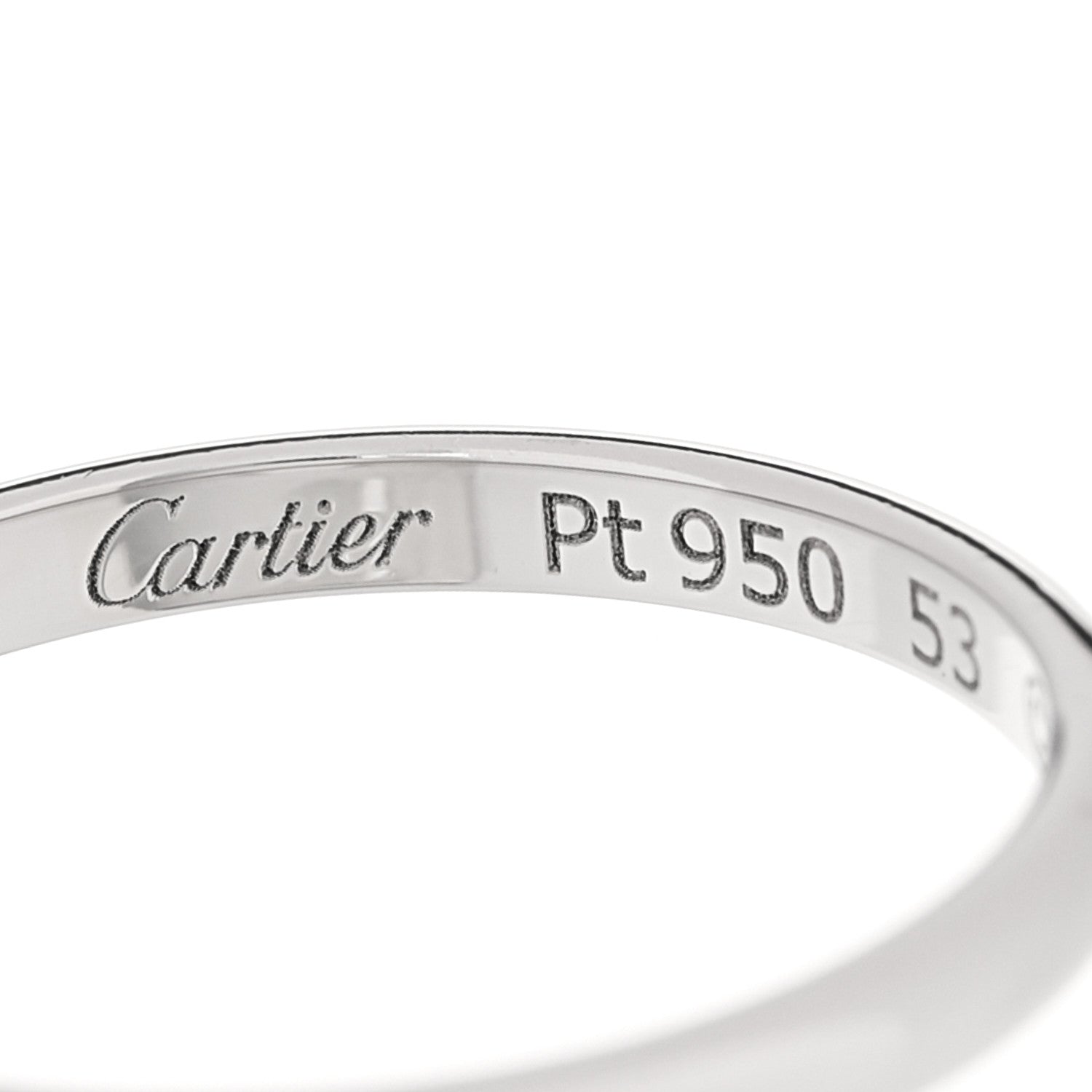 Cartier Platinum 2mm 1895 Wedding Band Ring 53 6.5 4 of 5