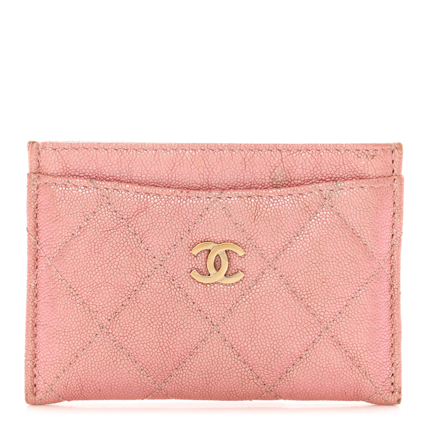 Chanel Iridescent Caviar Quilted Card Holder Pink 1 of 9