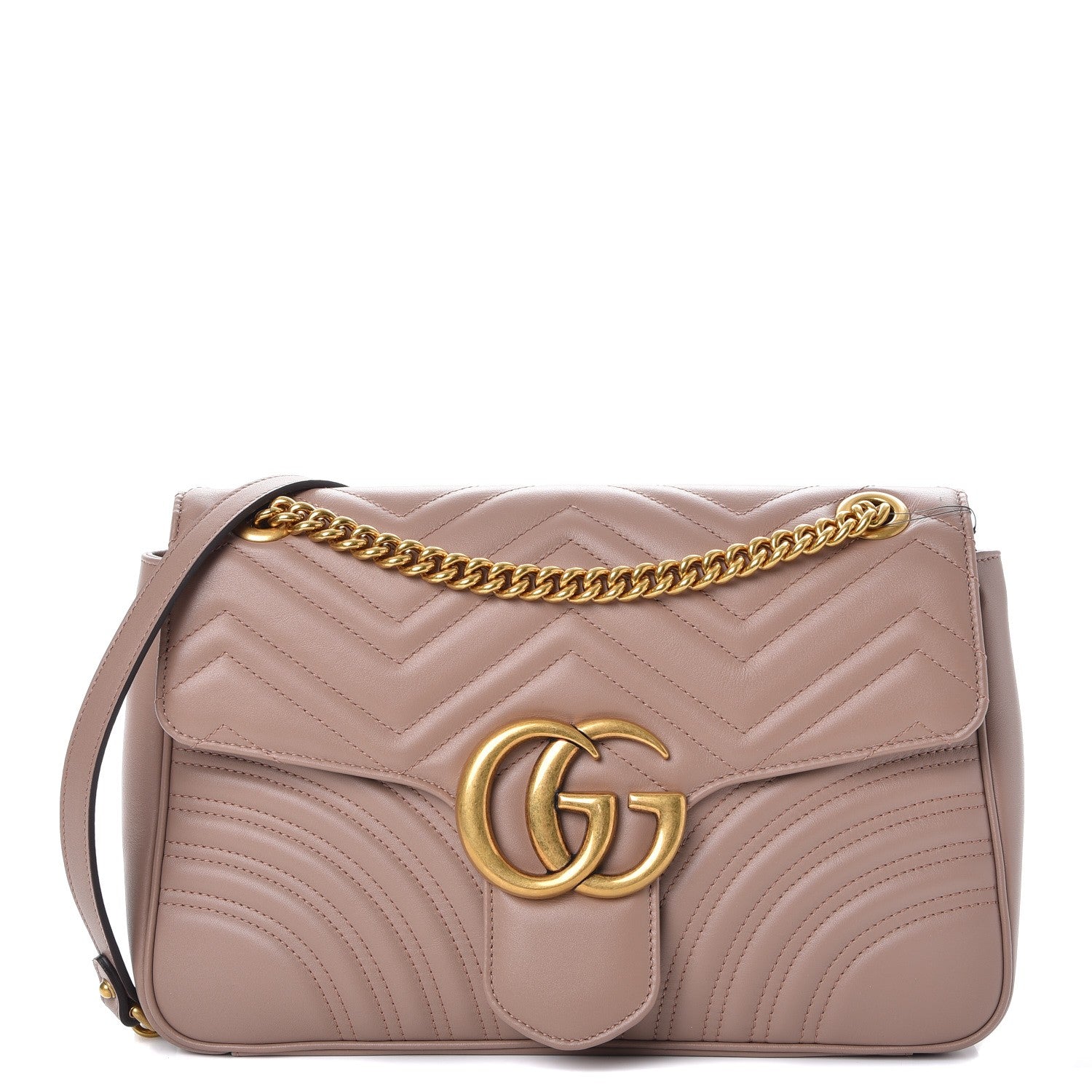 Gucci Calfskin Matelasse Medium GG Marmont Shoulder Bag Porcelain Rose 1 of 8