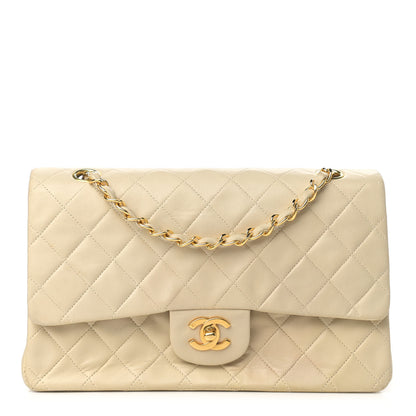 Chanel Lambskin Quilted Medium Double Flap Light Beige 1 of 21