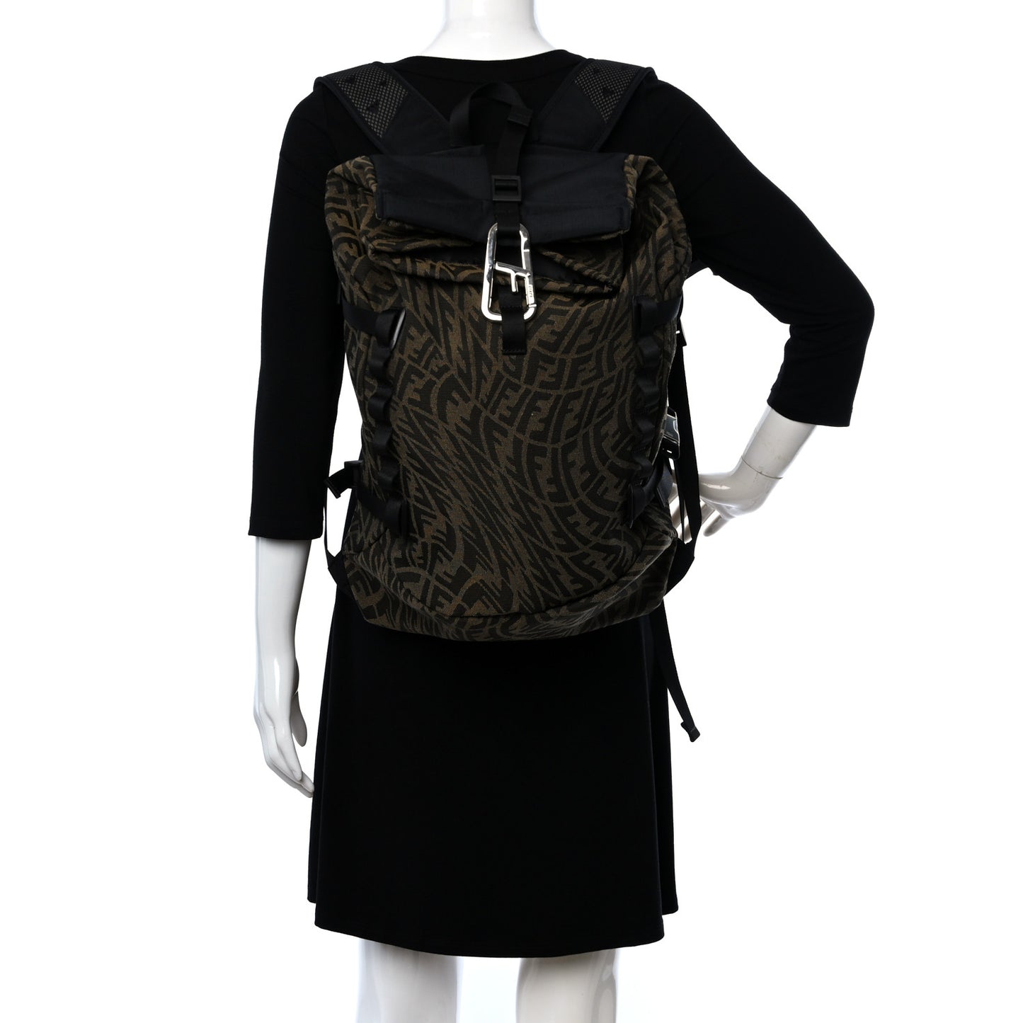 X SARAH COLEMAN Fabric Jacquard FF Vertigo Ferrino Ripstop Backpack Tobacco Moro Black