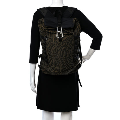 Fendi X SARAH COLEMAN Fabric Jacquard FF Vertigo Ferrino Ripstop Backpack Tobacco Moro Black 2 of 9