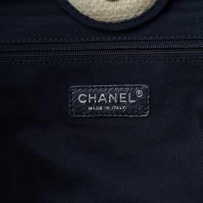 Chanel Canvas Medium Deauville Tote Beige Black 8 of 10
