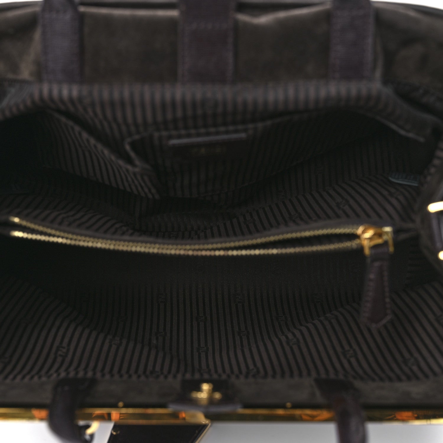 Fendi Vitello Elite Flamingo Regular 2Jours Tote Moro Marrone Nocciola 4 of 11