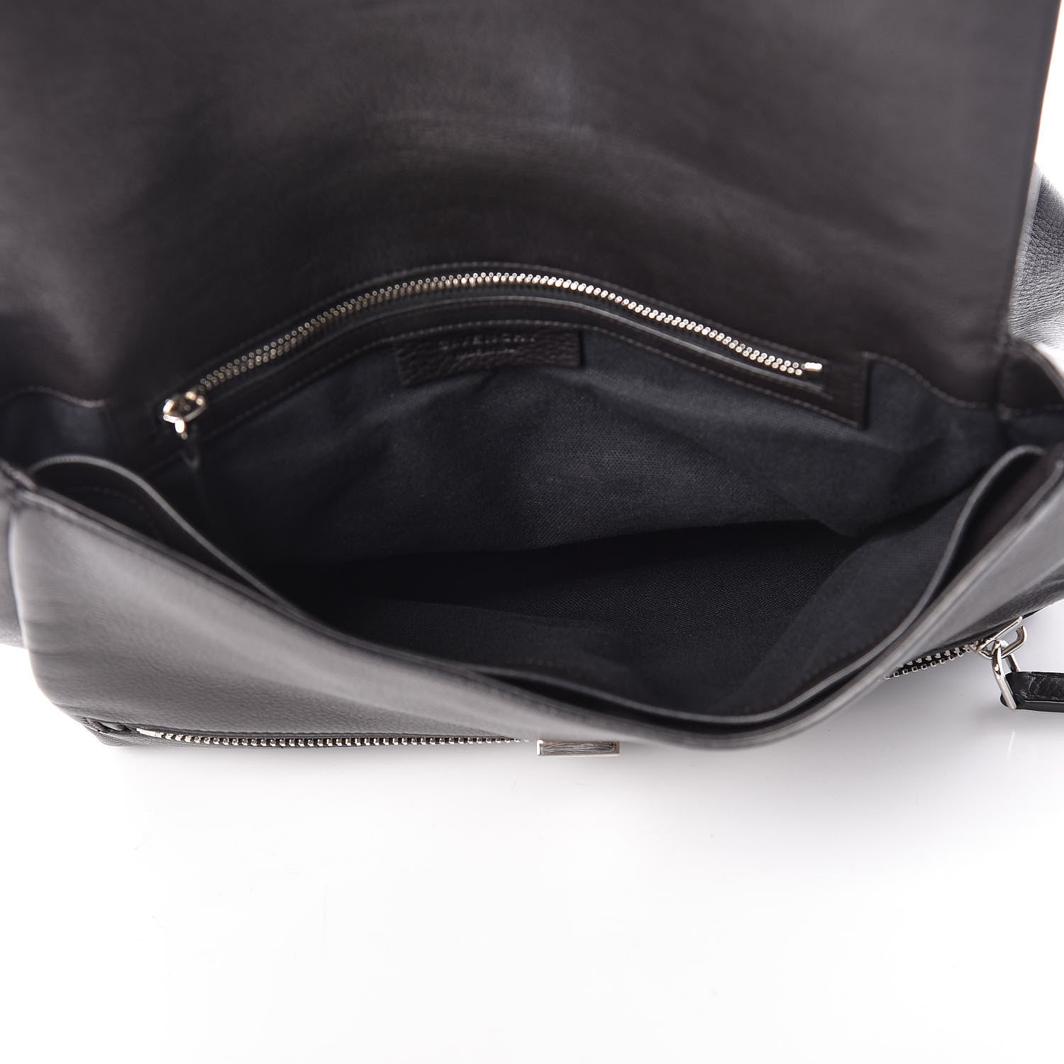 Givenchy Calfskin Studded Medium Pandora Pure Flap Bag Black White 5 of 11