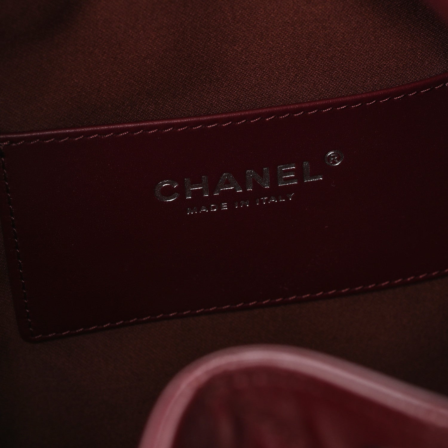 Chanel Shiny Crumpled Calfskin Quilted Small Chanel 25 Handbag Burgundy 6 of 11