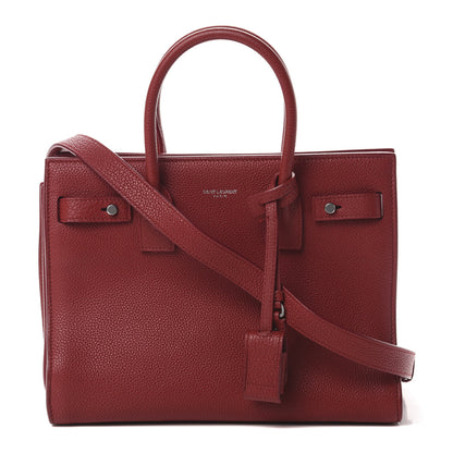 Saint Laurent Grained Calfskin Baby Sac De Jour Souple Red 1 of 11