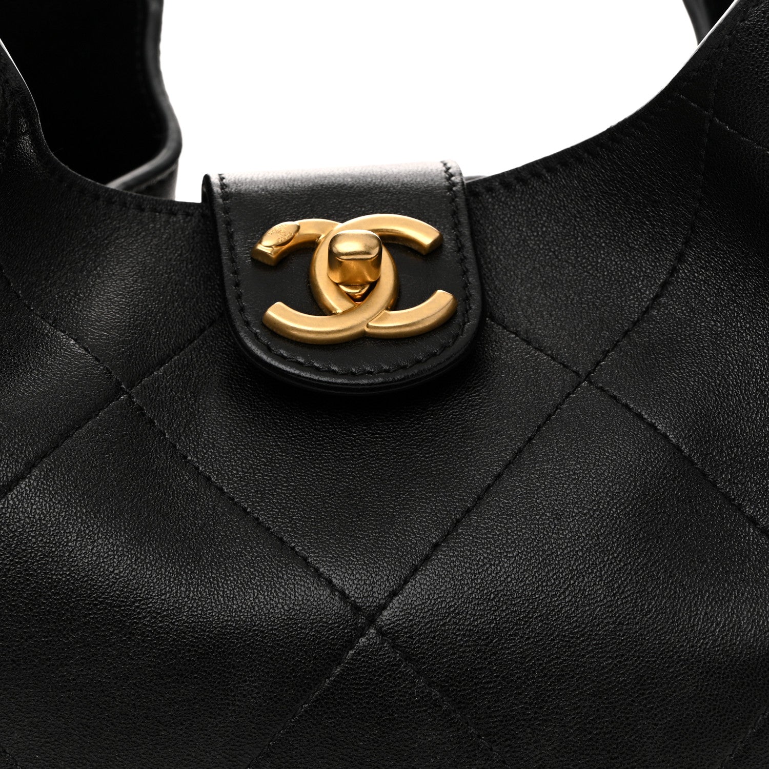 Chanel Shiny Lambskin Quilted Medium Hobo Black 9 of 11