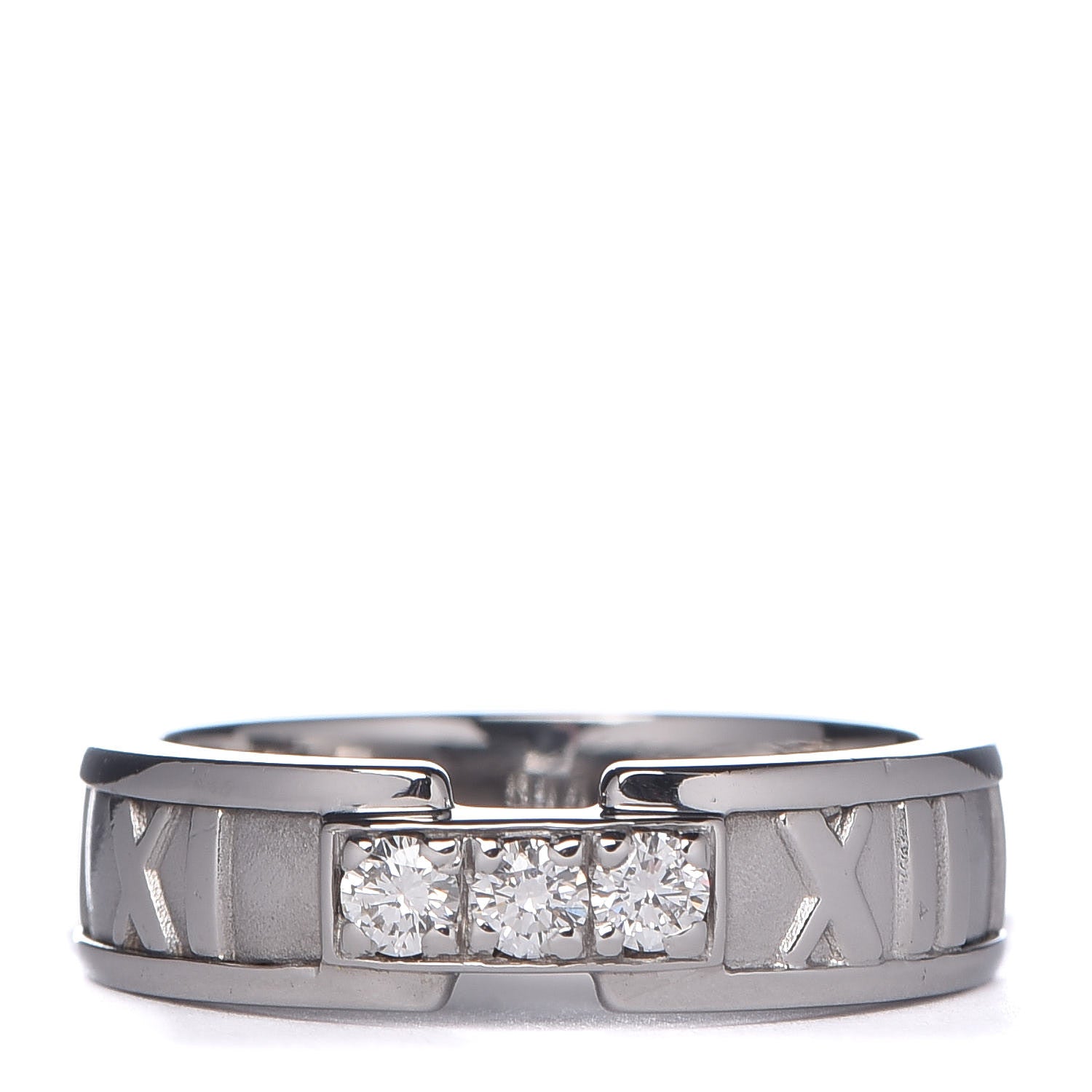 Tiffany 18K White Gold Diamond Atlas Ring 52 6 1 of 6