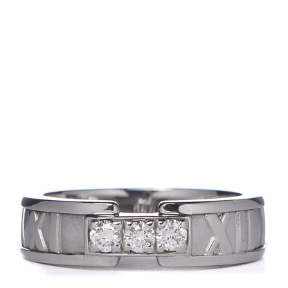 Tiffany 18K White Gold Diamond Atlas Ring 52 6 1 of 6