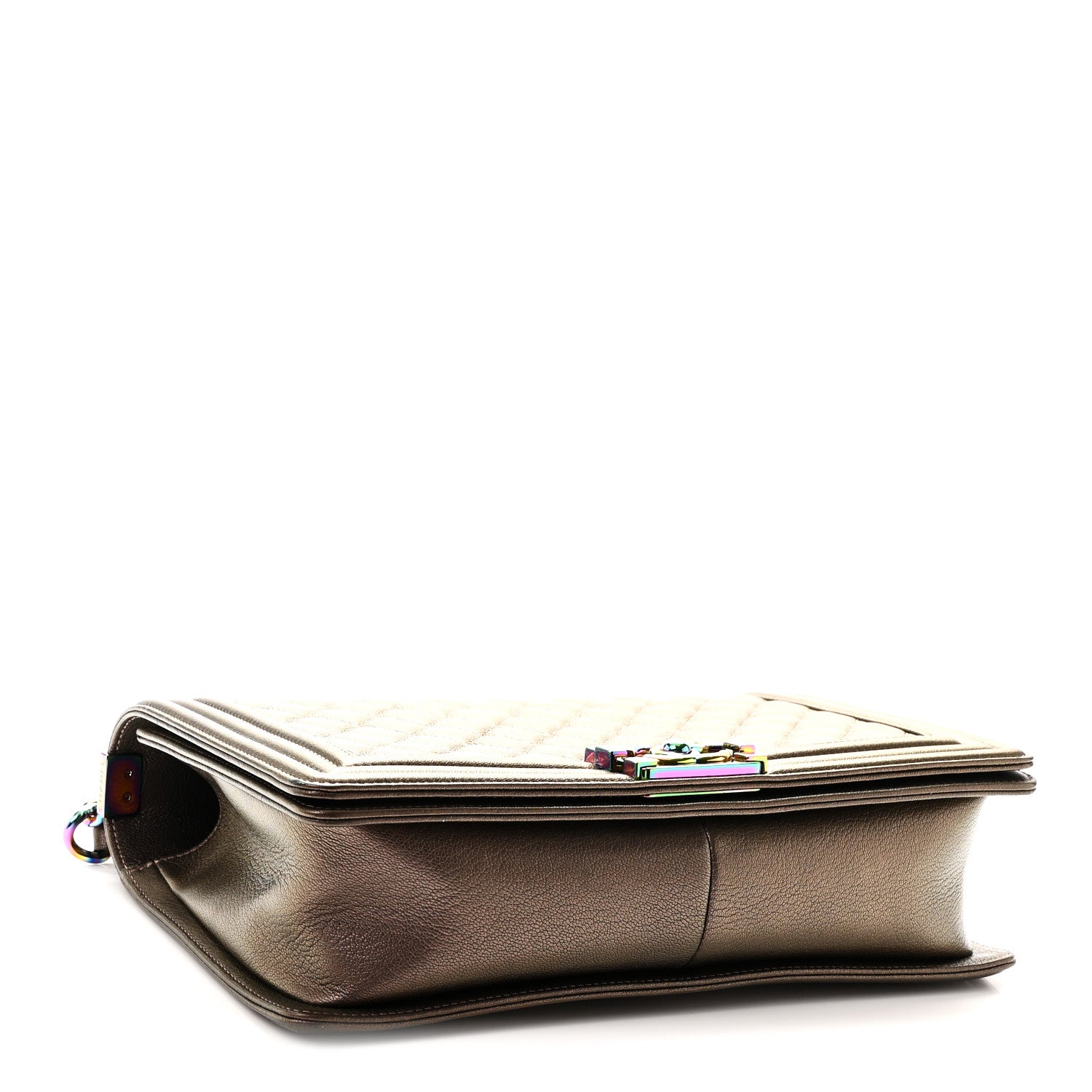 Chanel Iridescent Goatskin Quilted New Medium Boy Flap Bronze 4 of 10
