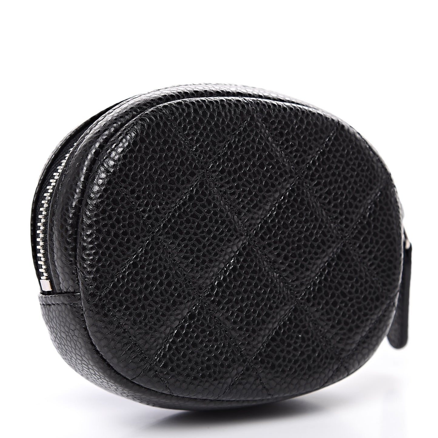 Caviar Quilted Zip Around Classic Coin Purse Black