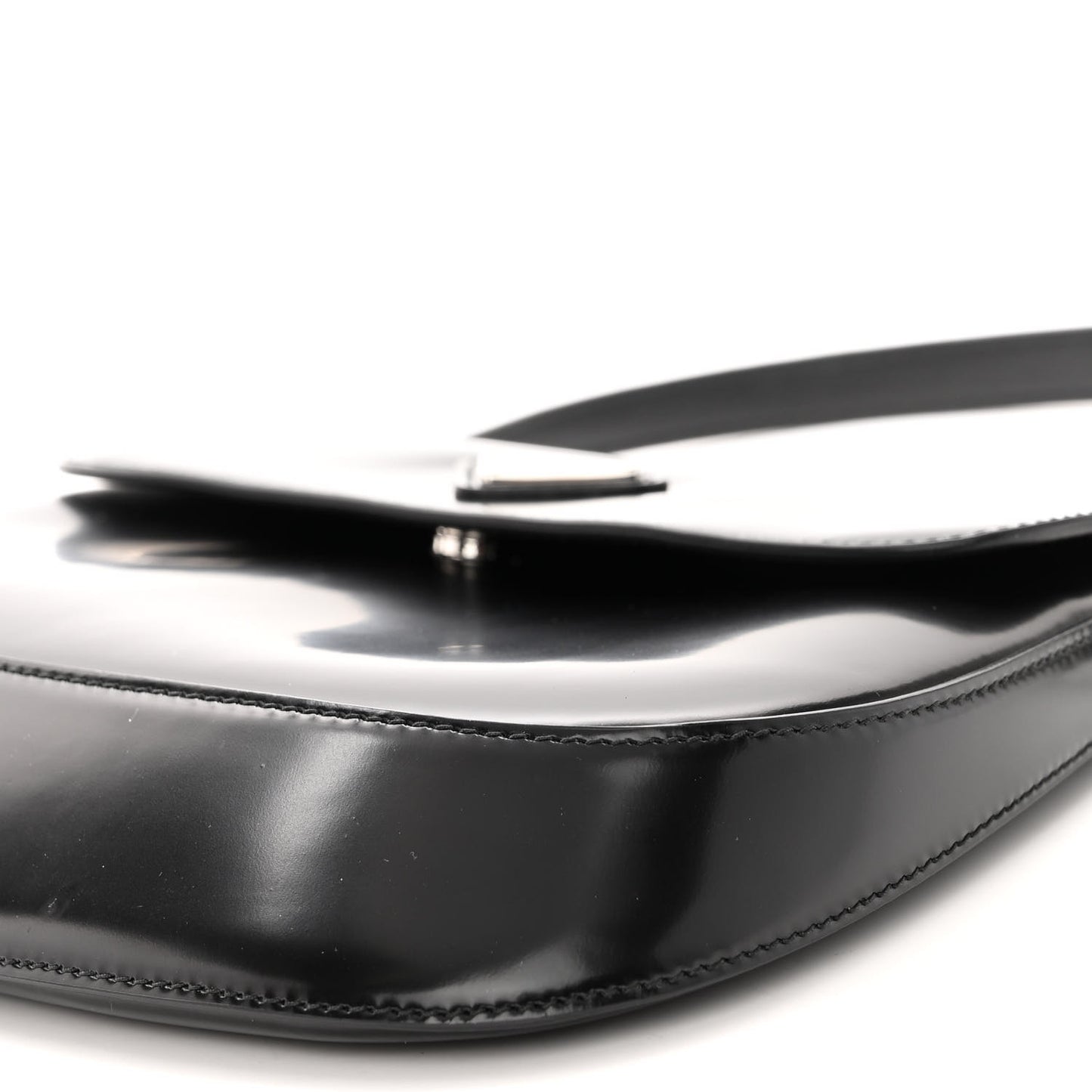 Spazzolato Cleo Flap Shoulder Bag Black