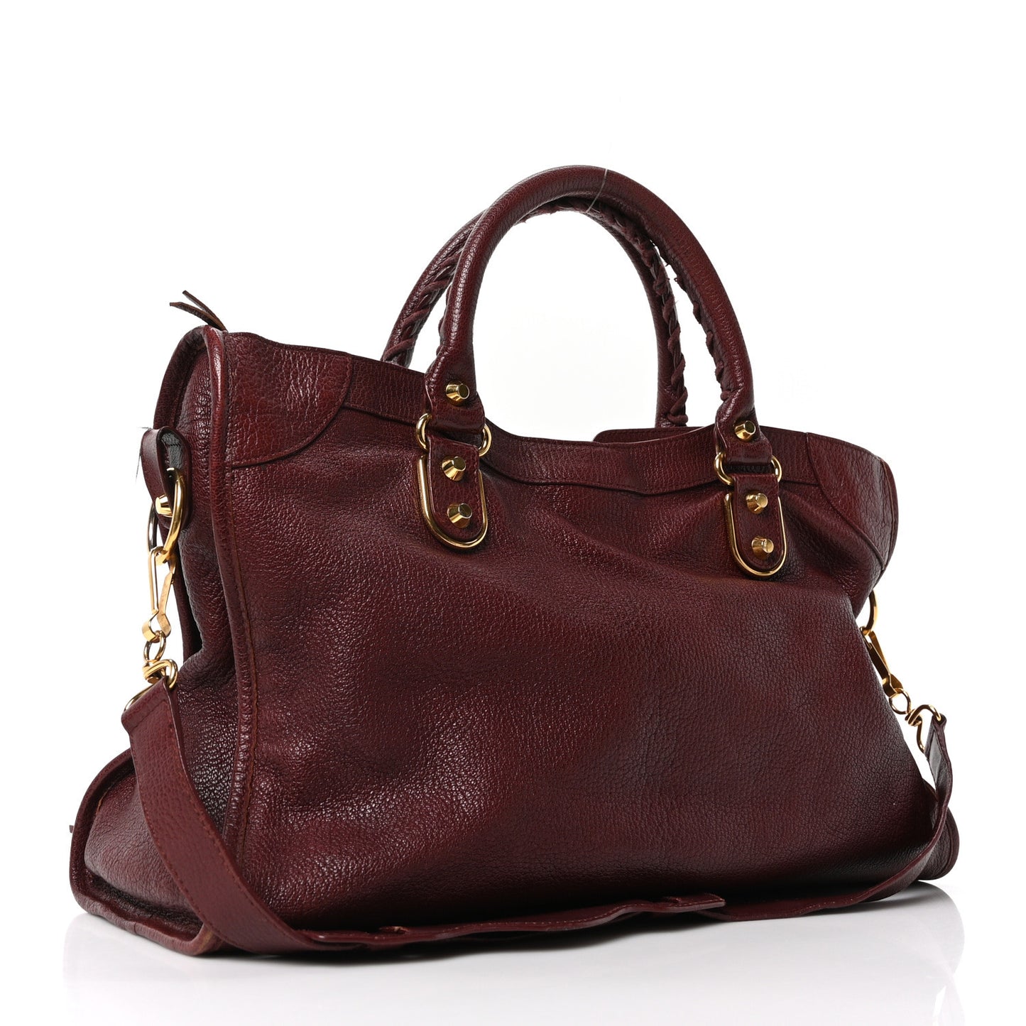 Chevre Gold Metallic Edge Hardware City Bordeaux