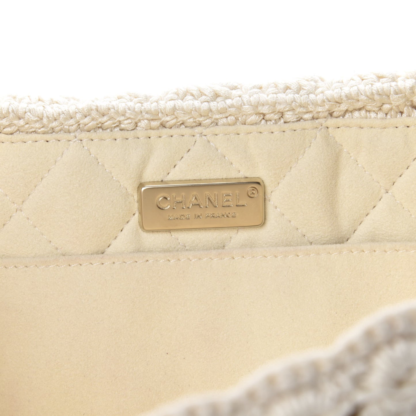 Crochet Camellia Small Flap Ivory