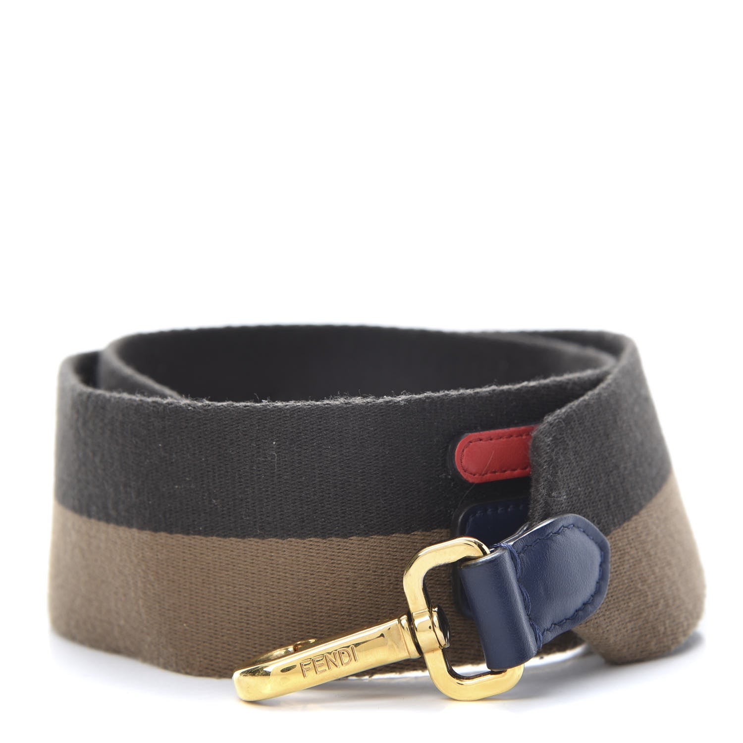 Fendi X FILA Canvas Calfskin Mania Strap You Brown 1 of 6