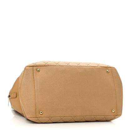 Chanel Caviar Quilted Grand Timeless Tote GTT Beige 3 of 14