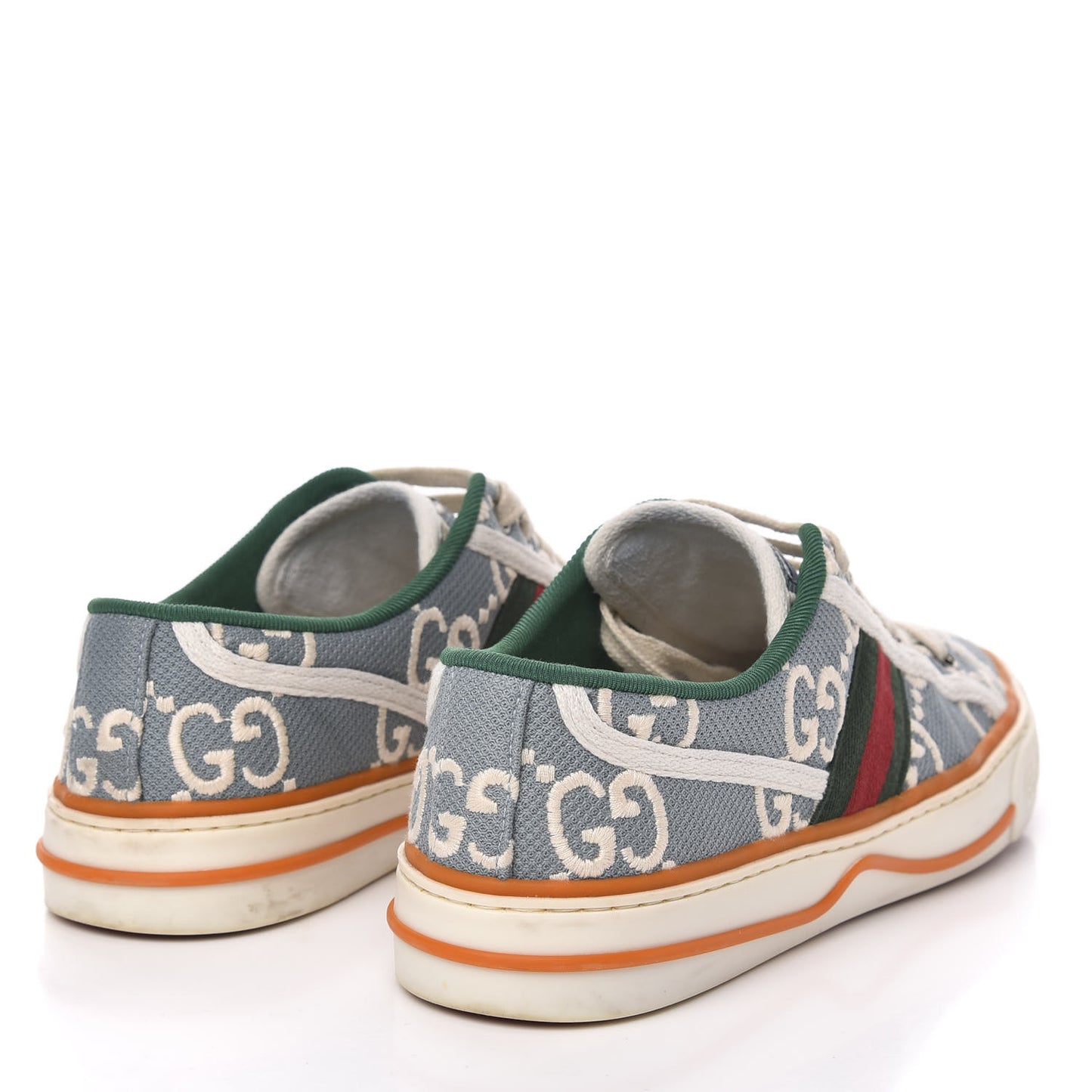 Cotton GG Monogram Web Womens 1977 Tennis Sneakers 36 Philod Ivory Mystic White