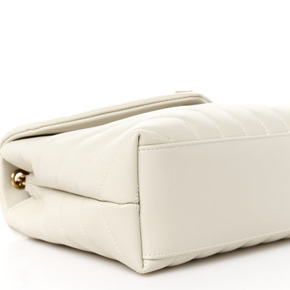 Saint Laurent Calfskin Y Quilted Monogram Small Loulou Chain Satchel Crema Soft 10 of 11