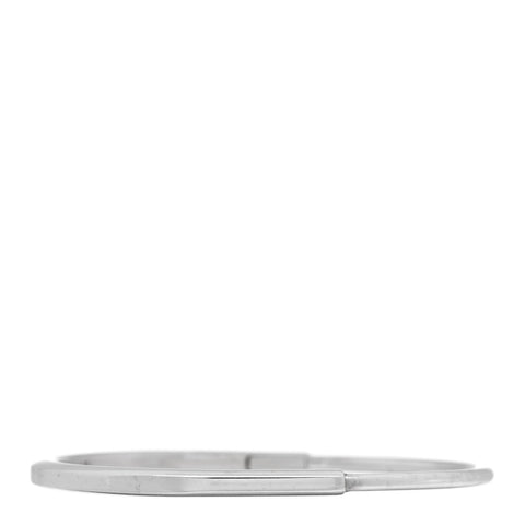18K White Gold Lock Narrow Bangle Bracelet