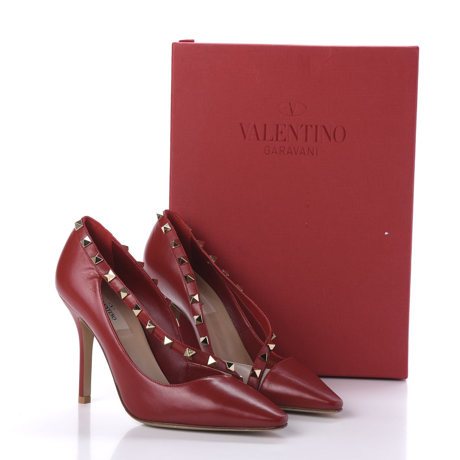 Valentino Garavani Nappa Rockstud Cross Strap D'Orsay 105mm Pumps 37 Red 9 of 9