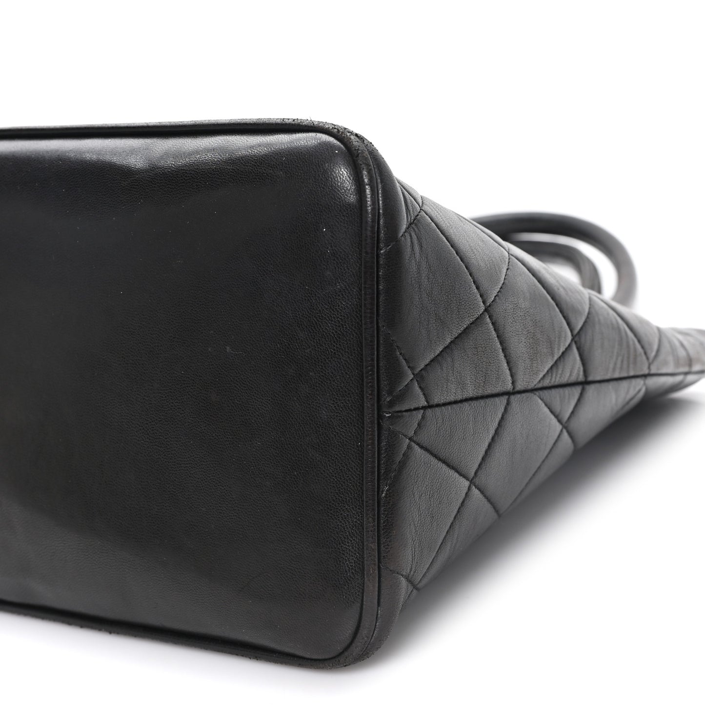 Lambskin Quilted Medallion Tote Black Black