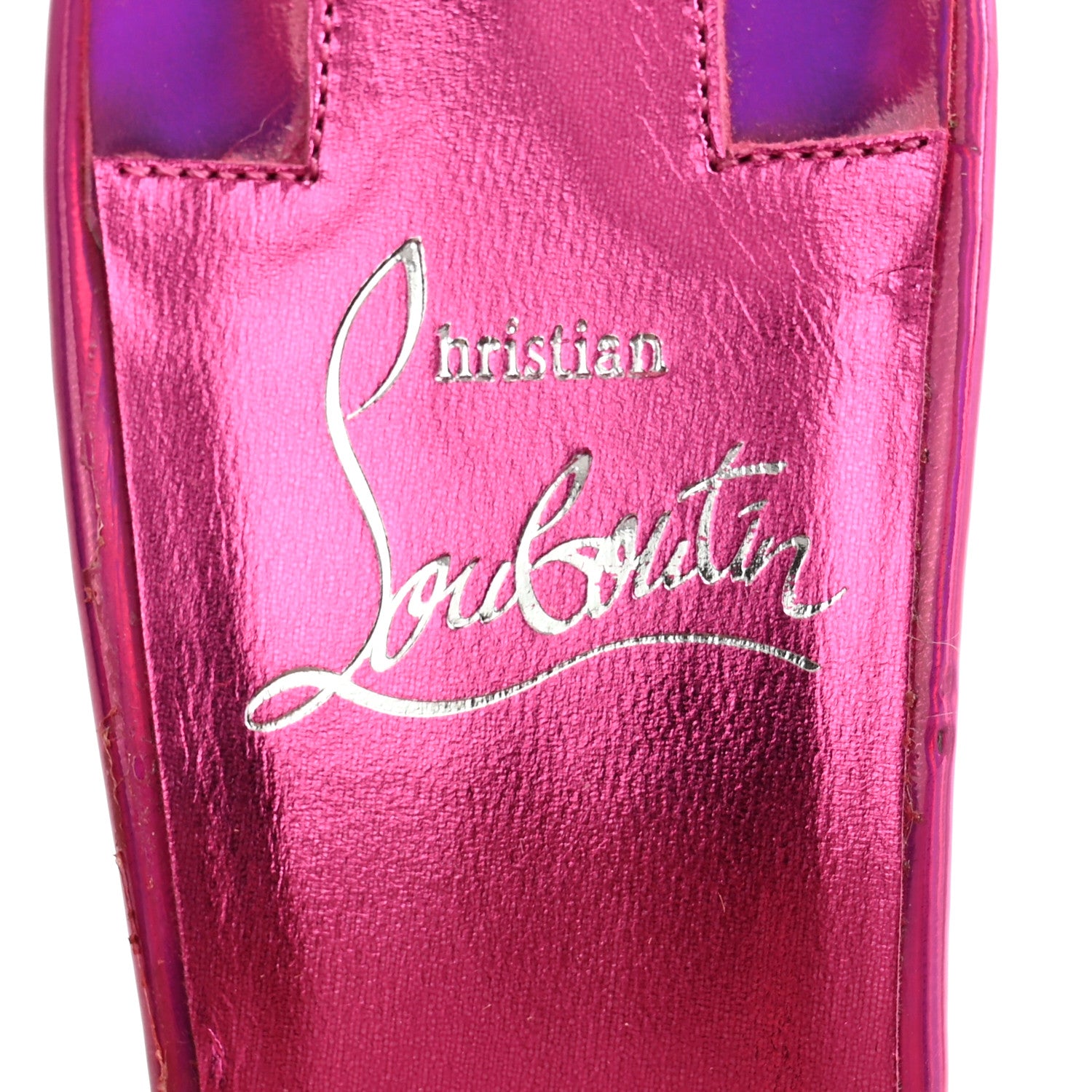 Christian Louboutin Patent Psychic Me Dolly 100 Sandals 37 Fuxia 6 of 10