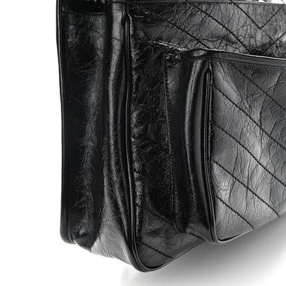 Saint Laurent Crinkled Calfskin Matelasse Monogram Large Niki Chain Satchel Black 11 of 12