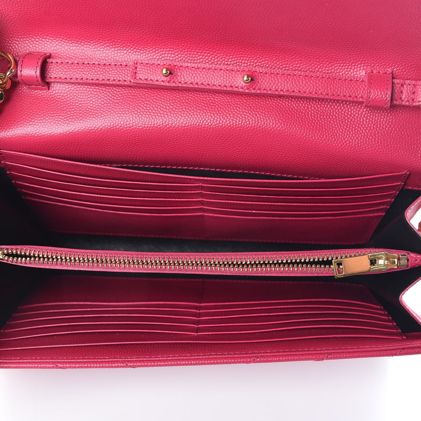 Grain De Poudre Matelasse Chevron Monogram Chain Wallet Rose Clair
