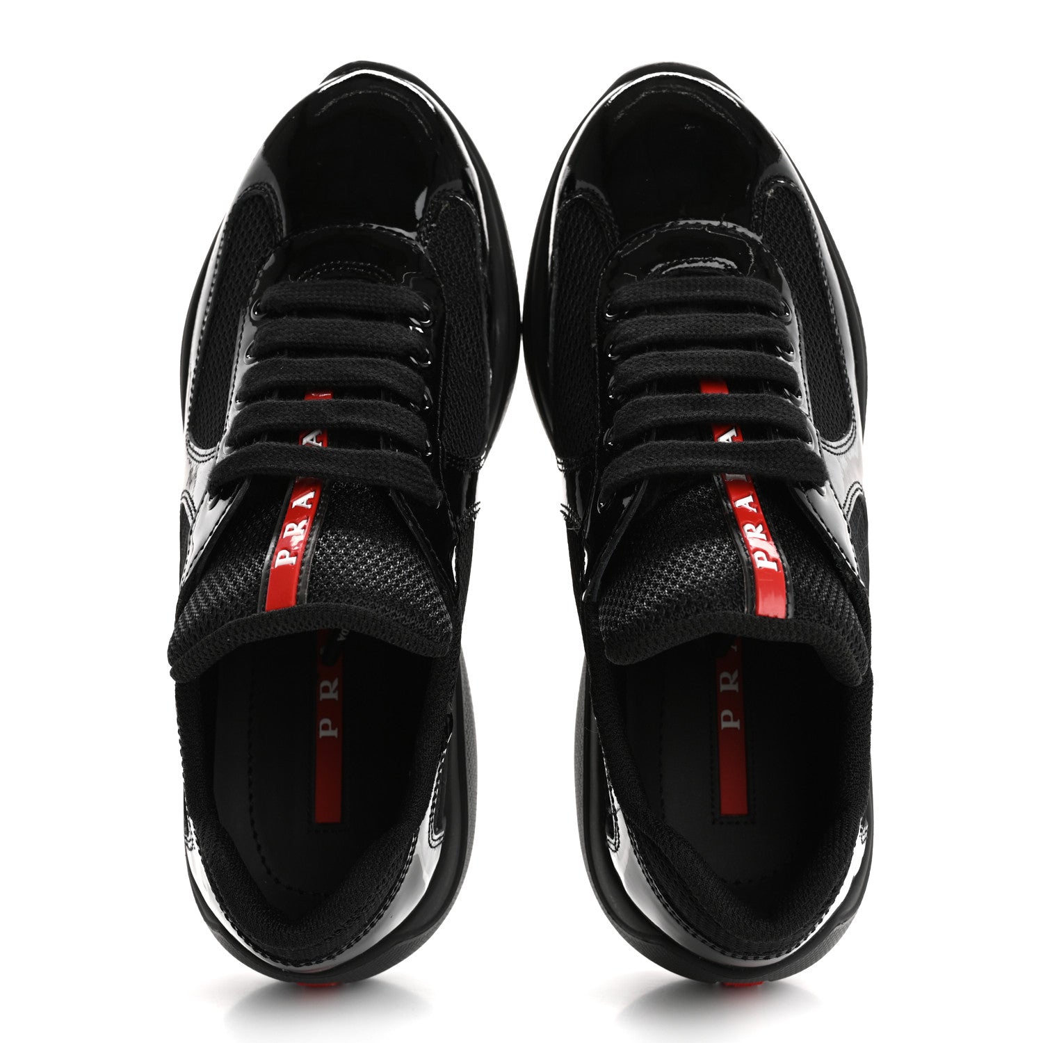 Prada Patent America's Cup Patchwork Sneakers 36 Black 2 of 12